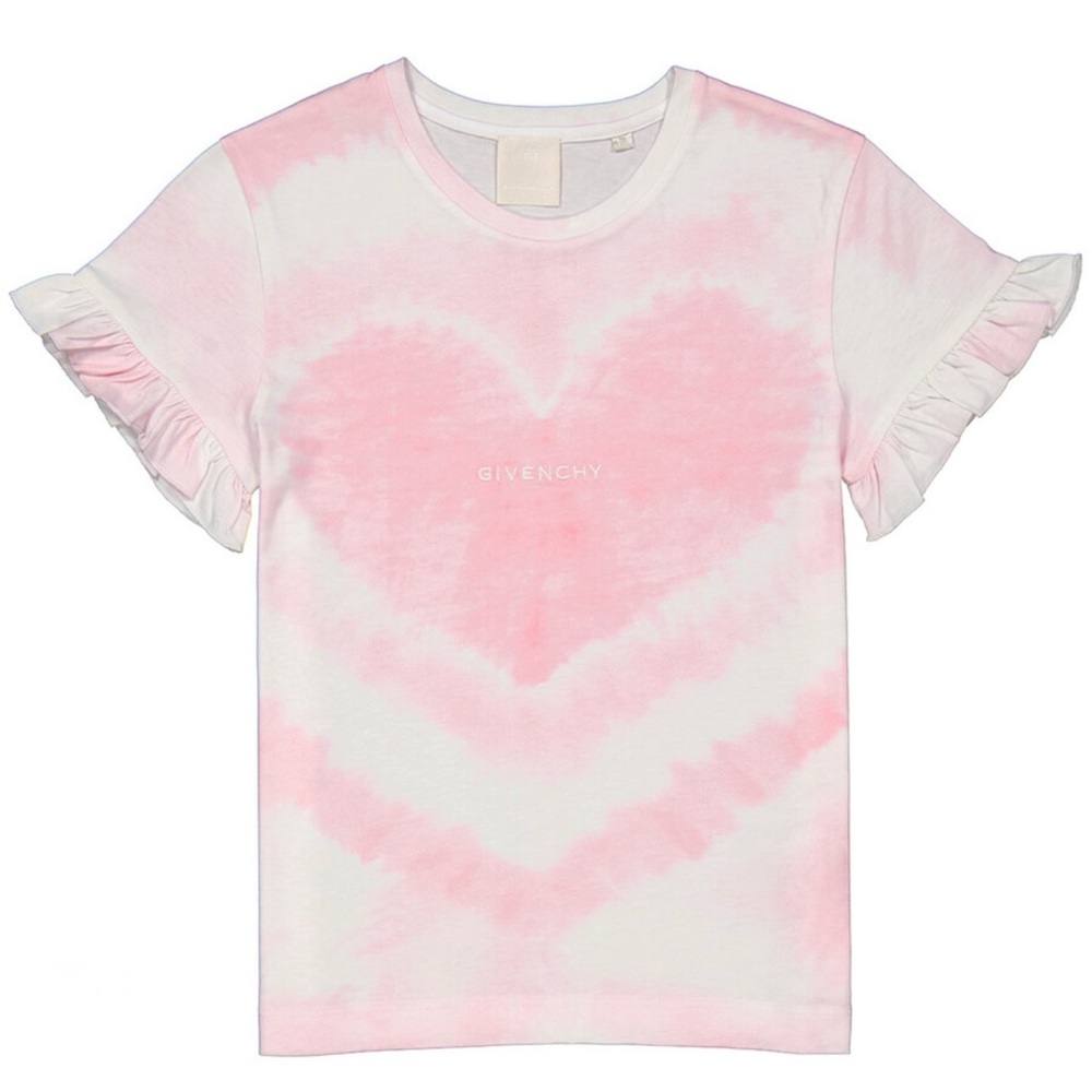 Givenchy Kids White and Pink Heart Tee